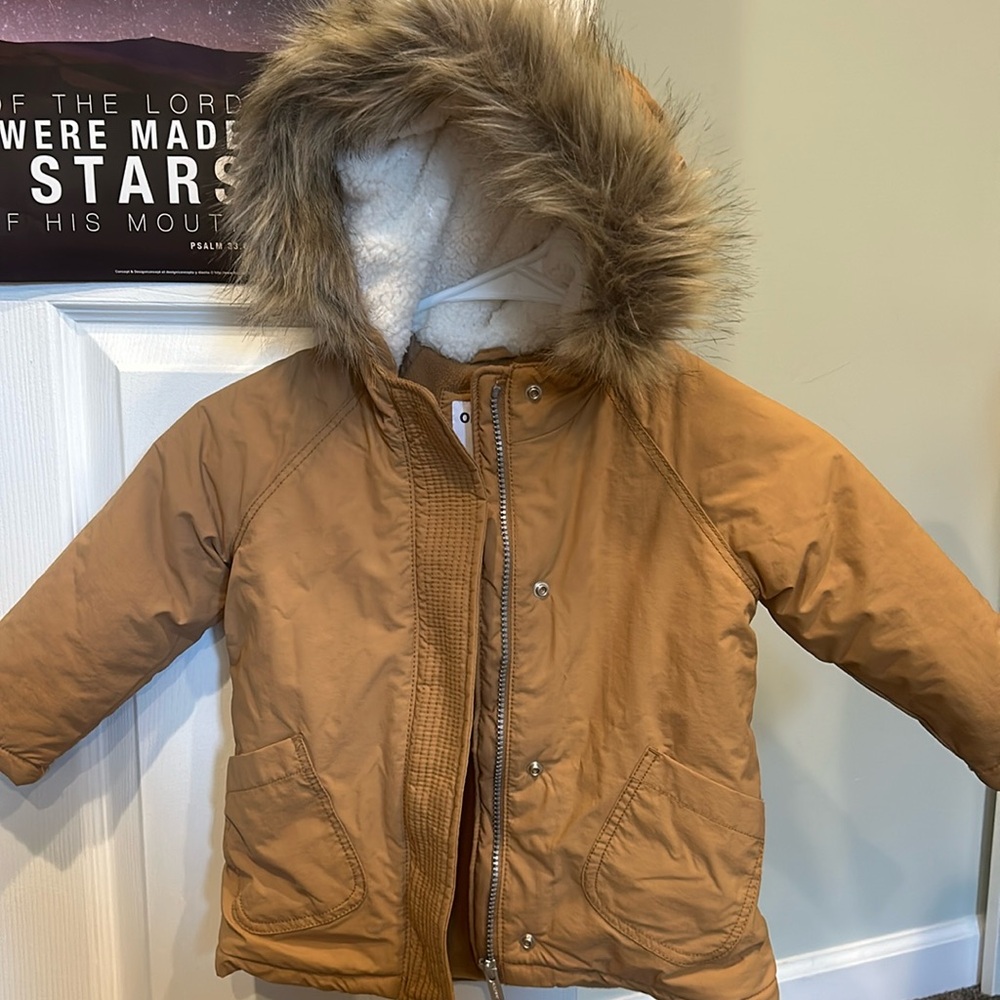 Toddler Old Navy Coat Khaki 3T New Neutral Lined